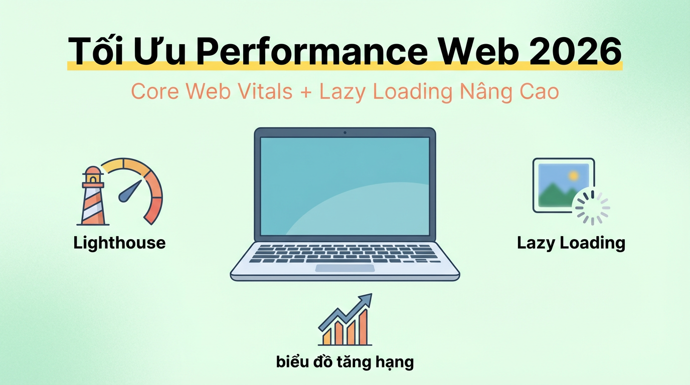 Tối ưu performance web 2026: Cách đạt 100 Lighthouse