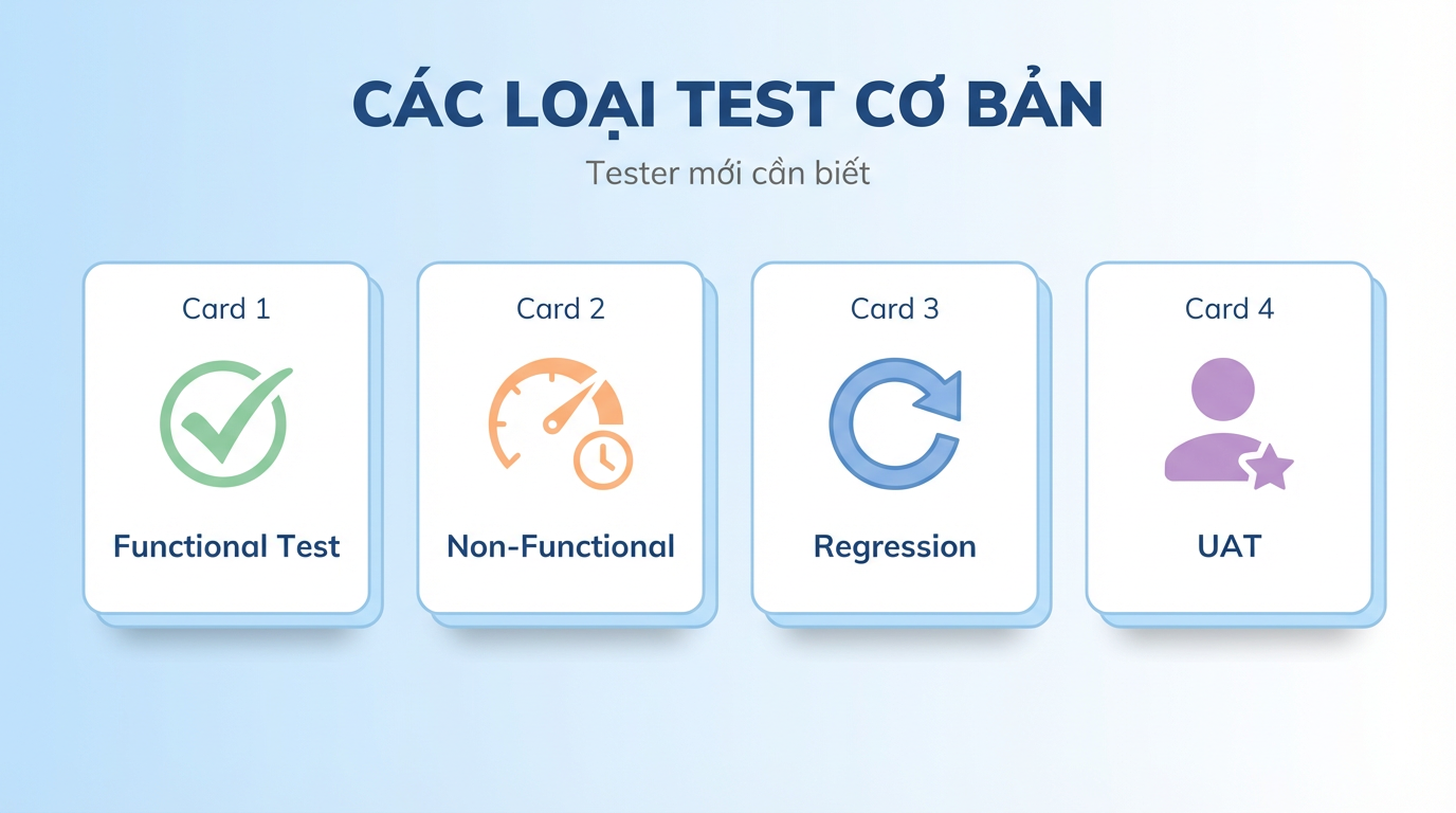 Functional, Regression, UAT: Tester Mới Cần Biết Gì?