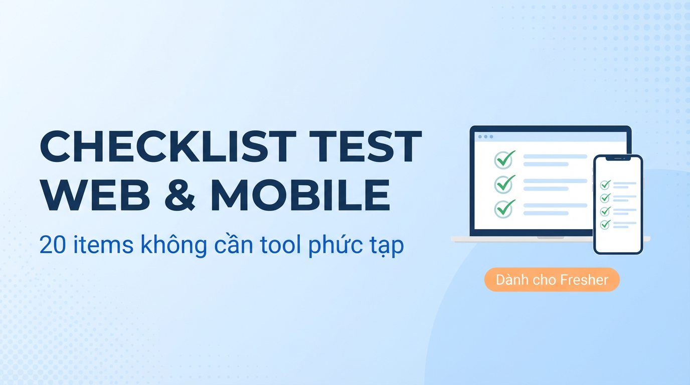 Checklist 20 Items Test Web & Mobile Cho Fresher