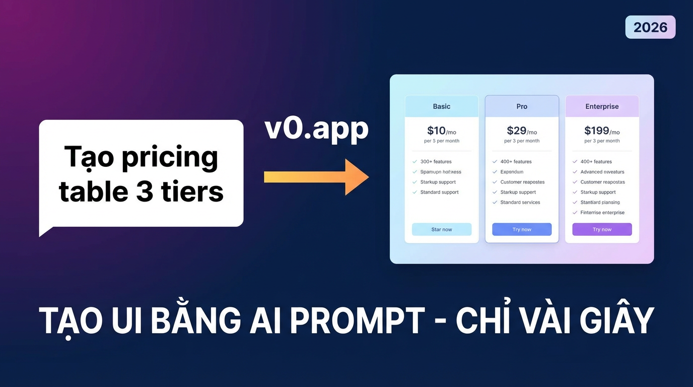 v0.app Vercel: Tạo React UI từ AI Prompt 2026