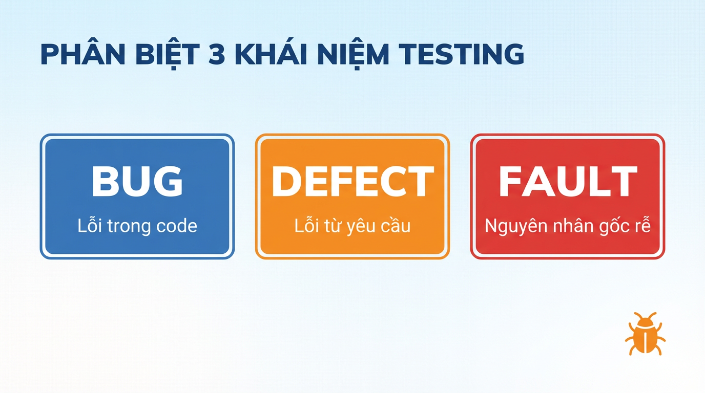 Bug vs Defect vs Fault: Fresher tester cần biết