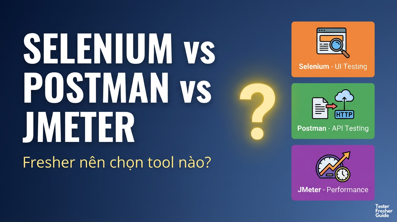 Selenium vs Postman vs JMeter: Fresher Chọn Tool Nào?