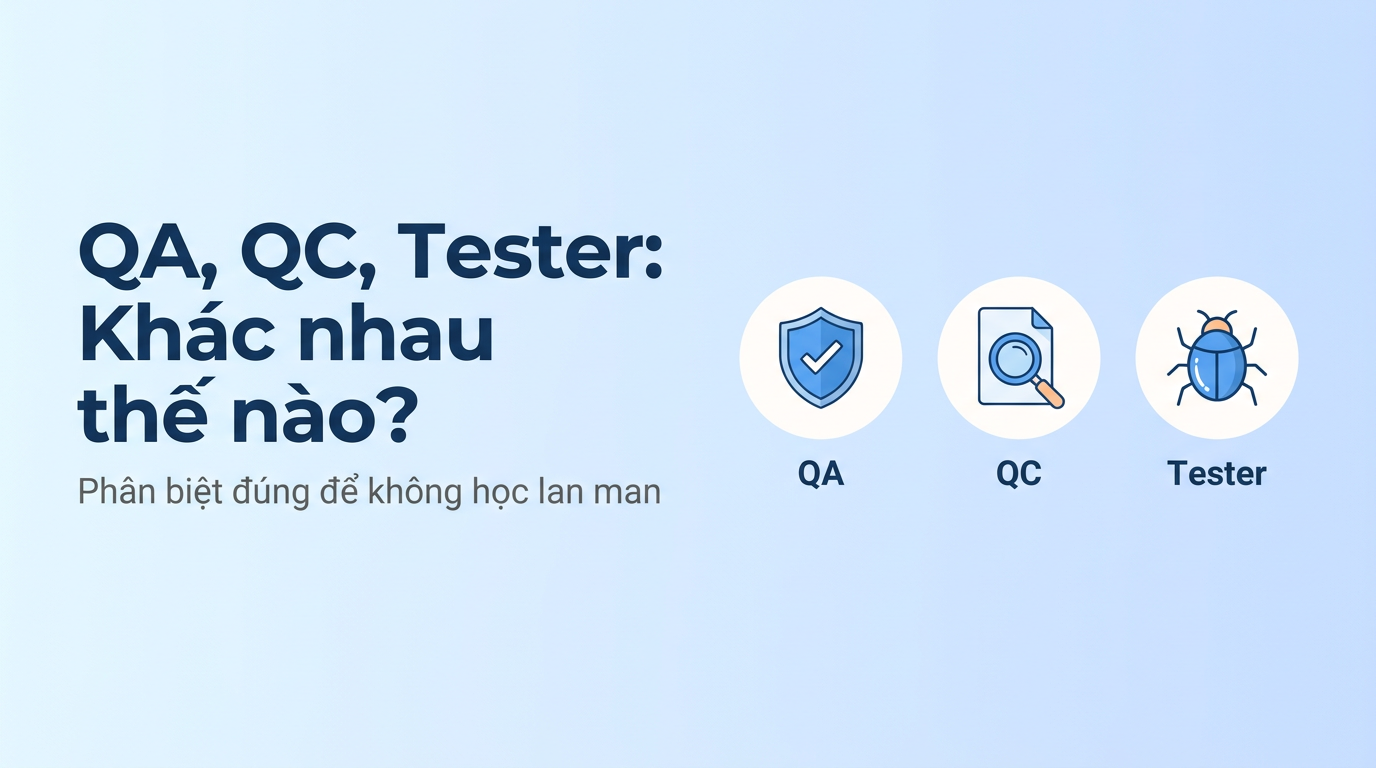 QA vs QC vs Tester: Phân biệt để không học lan man