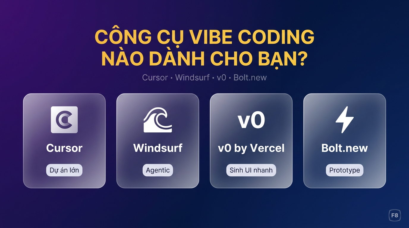 Cursor vs Windsurf vs v0 vs Bolt.new: Chọn cái nào?
