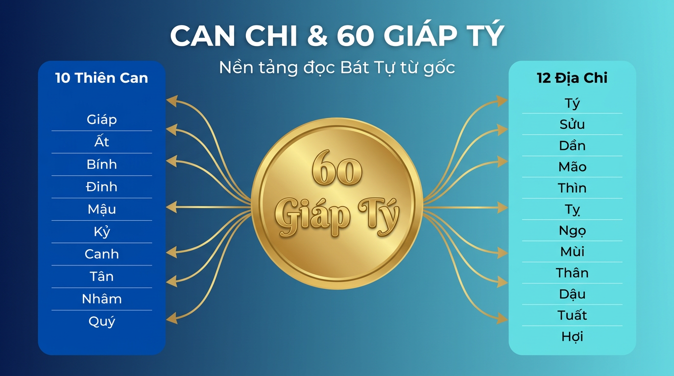 Can Chi & 60 Giáp Tý: Nền tảng đọc Bát Tự từ gốc