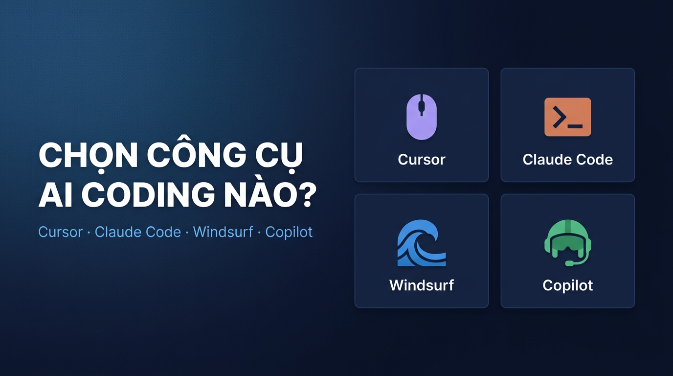 Cursor vs Claude Code vs Windsurf vs Copilot: Chọn cái nào?