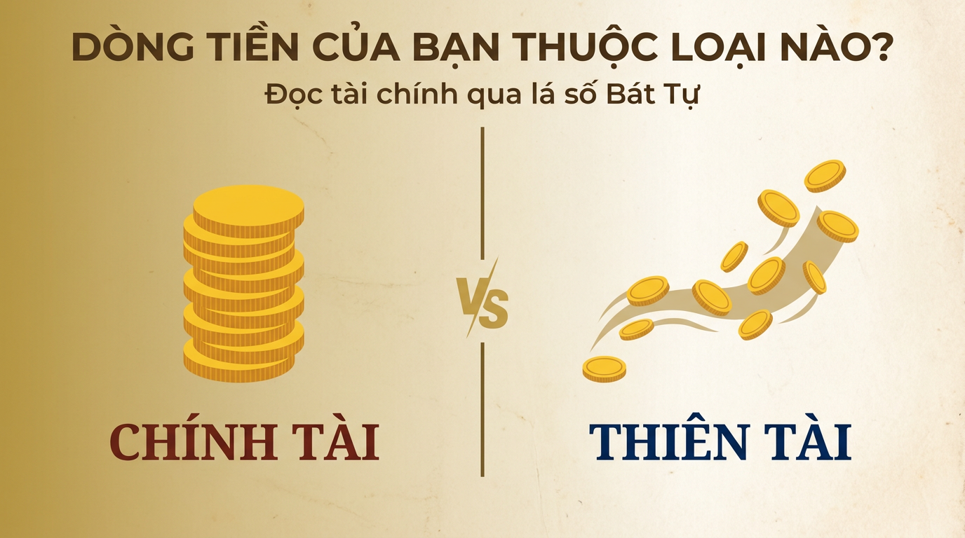 Chính Tài vs Thiên Tài: Bát Tự đọc dòng tiền thế nào?