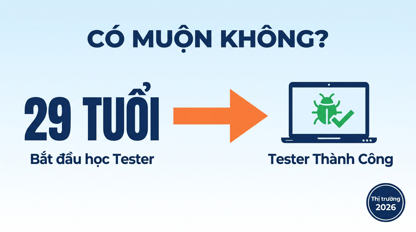 28-30 tuổi học Tester có muộn không? (2026)
