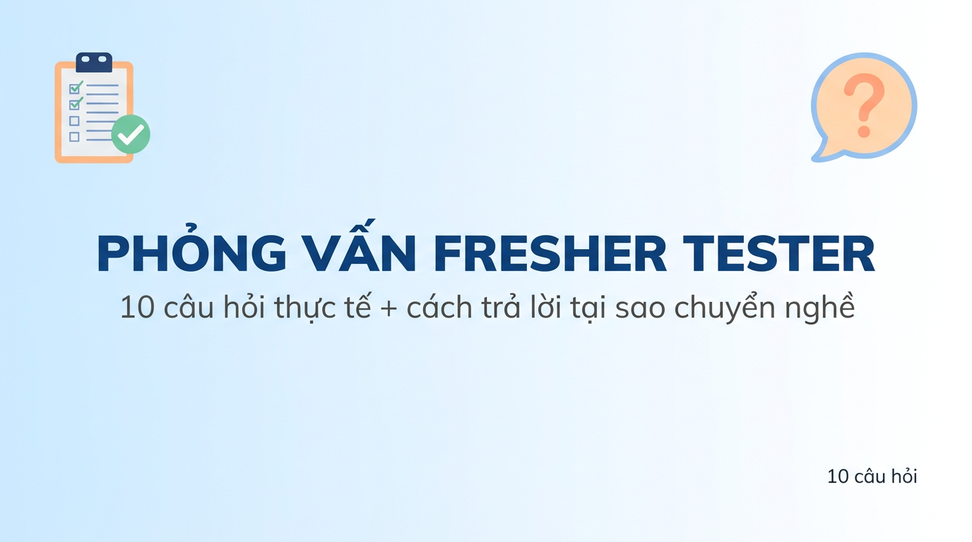 10 câu hỏi phỏng vấn Fresher Tester & cách trả lời hay