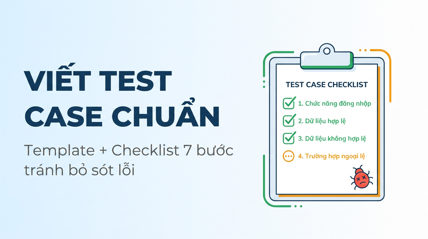 Viết Test Case chuẩn: Template + Checklist 7 bước