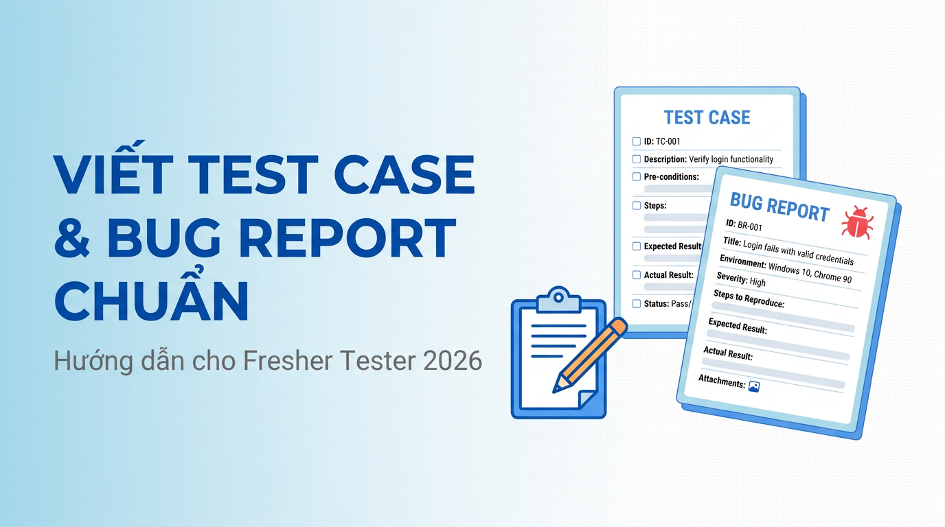 Viết Test Case & Bug Report chuẩn cho Fresher (2026)