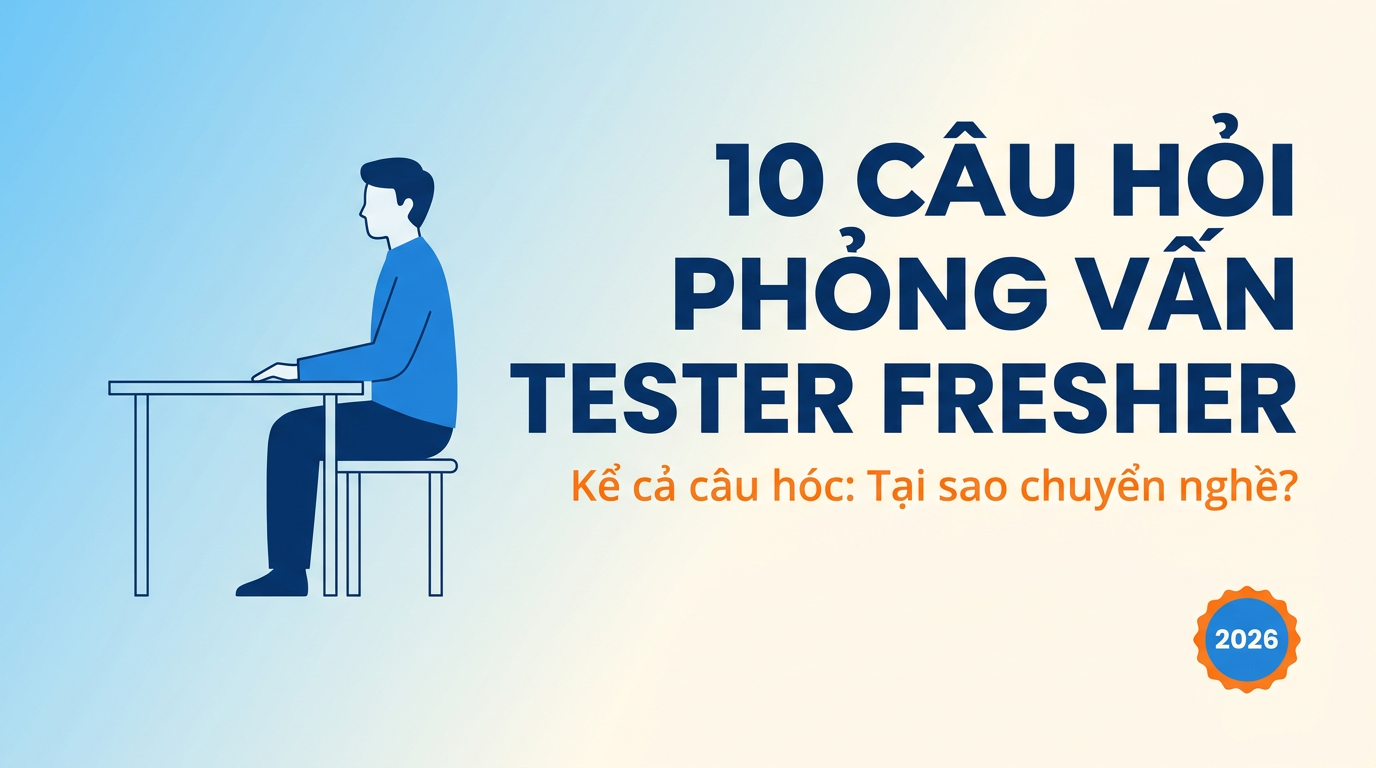 10 câu hỏi phỏng vấn Tester Fresher 2026 & cách trả lời
