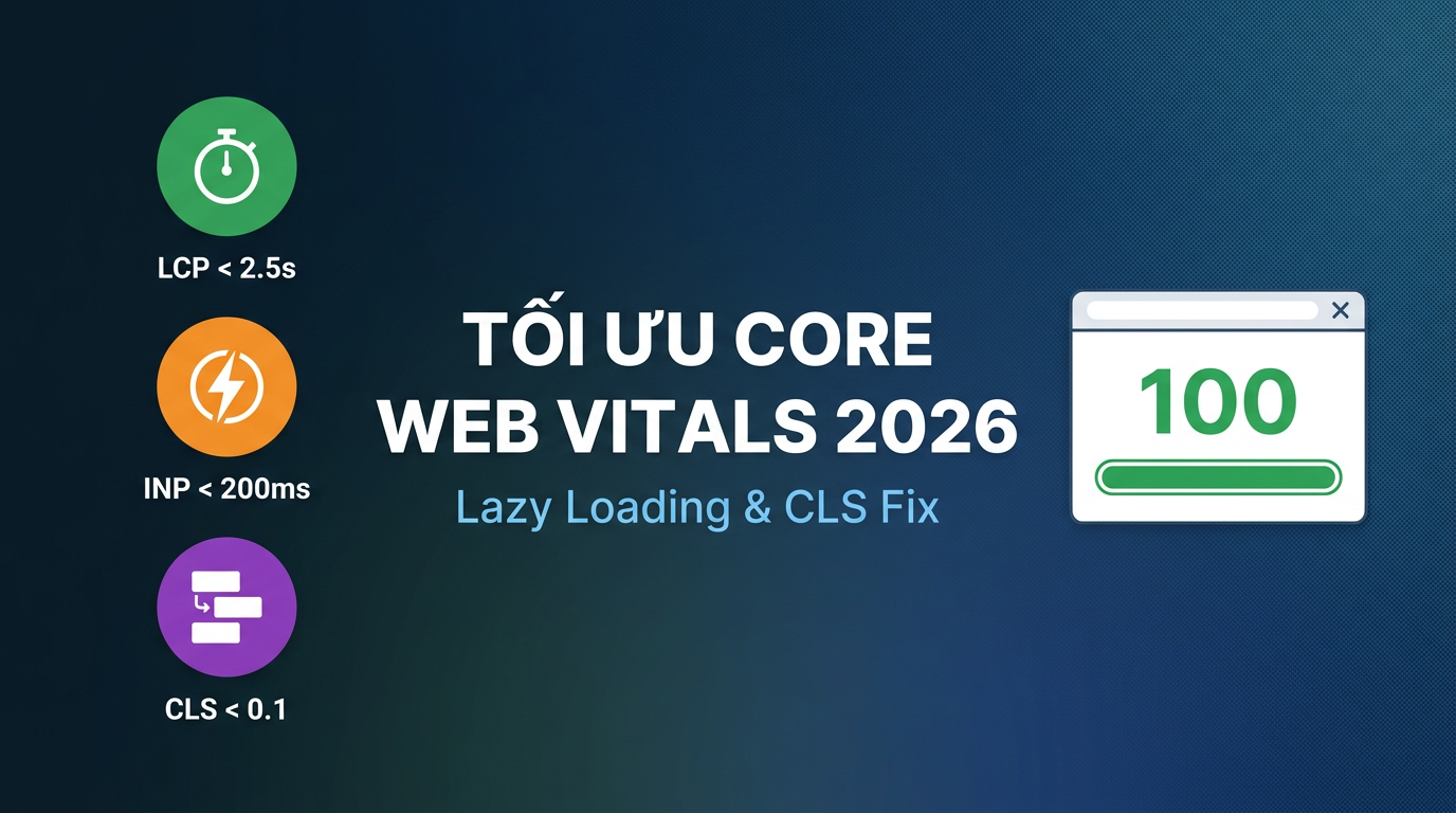 Core Web Vitals 2026: Lazy Loading & CLS Fix thực tế