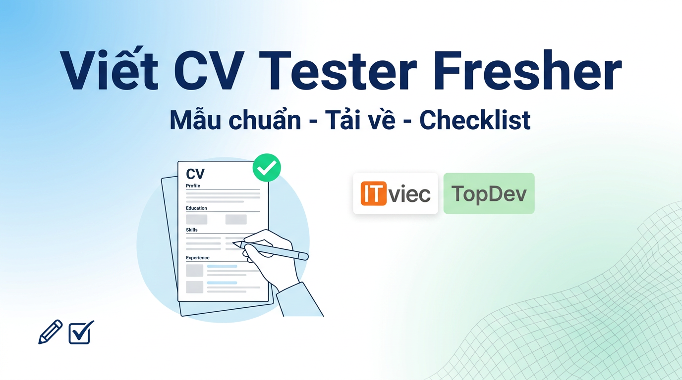 CV Tester Fresher: Mẫu chuẩn ITviec, TopDev chấp nhận