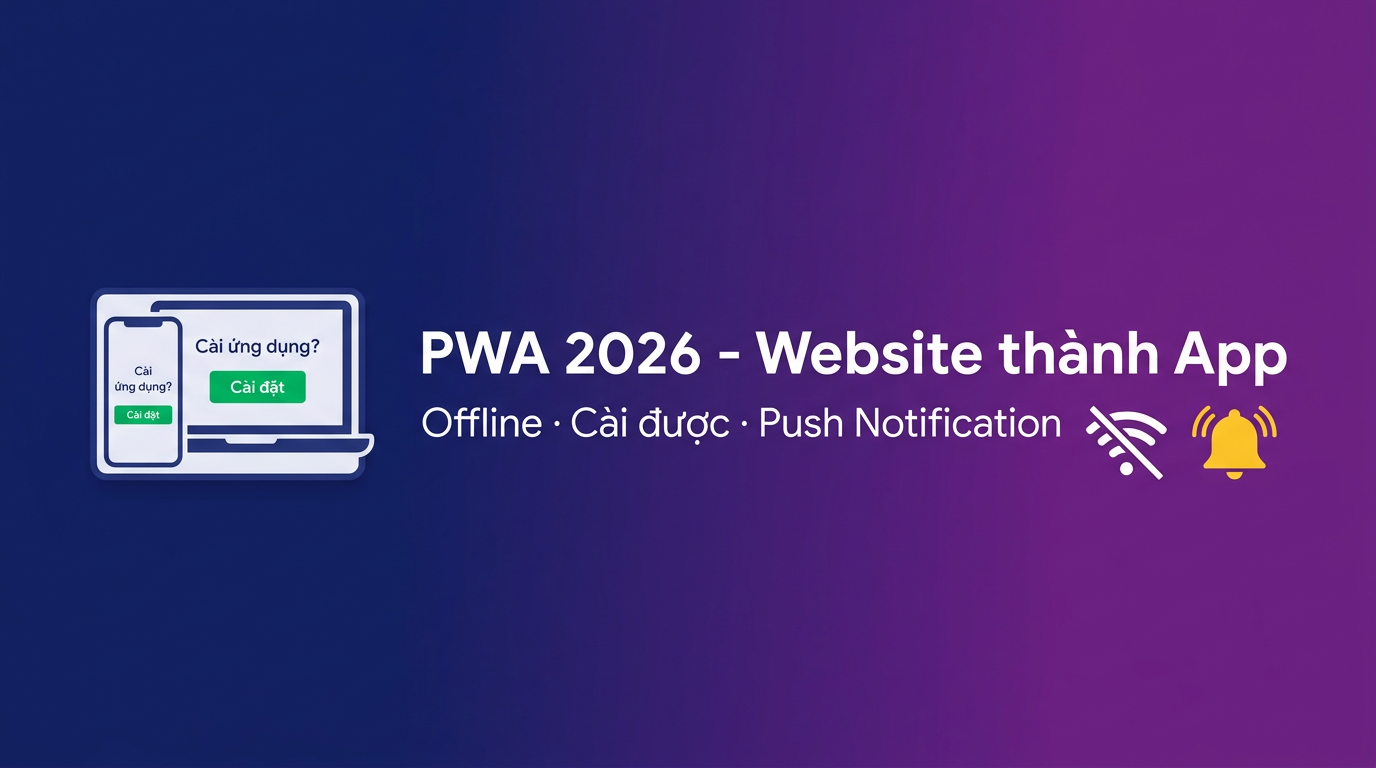 PWA 2026: Biến website thành app cài được, offline được