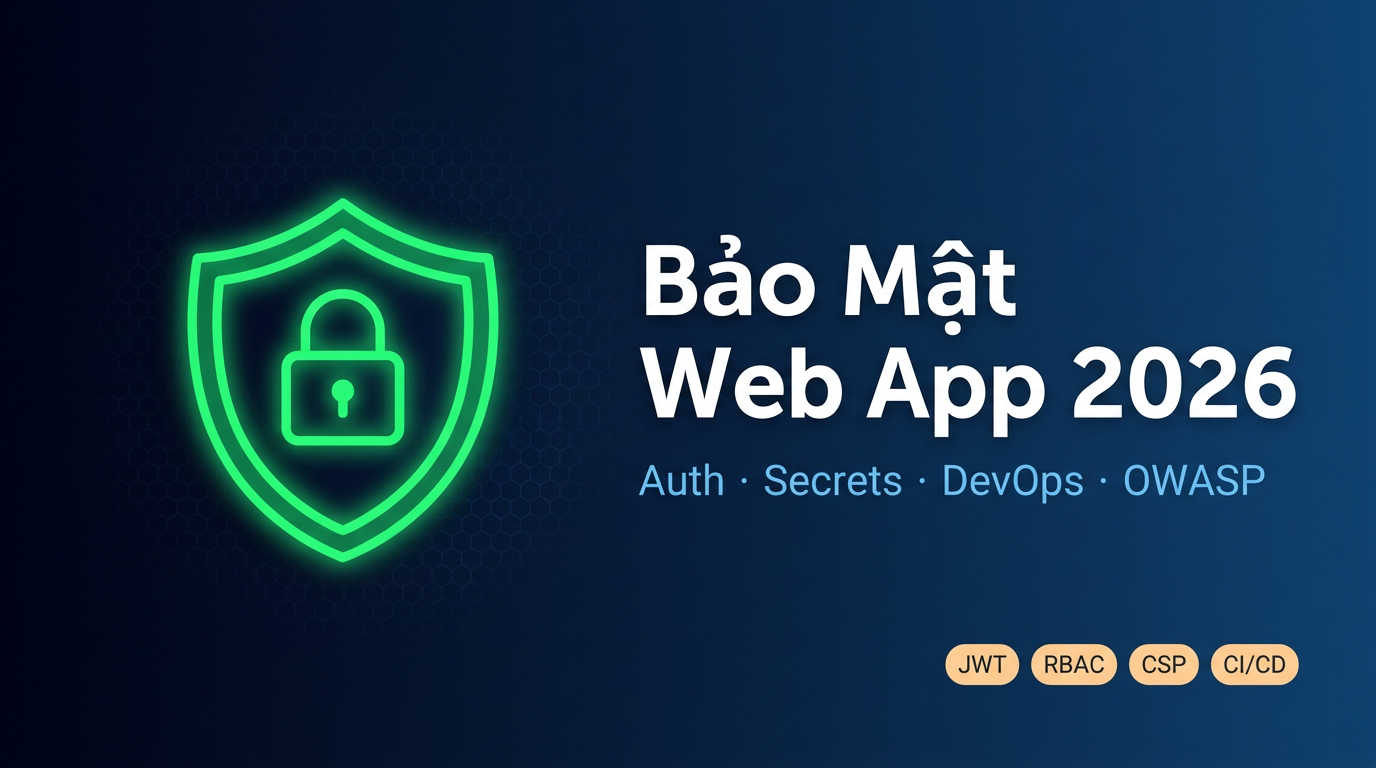 Bảo mật web app 2026: Auth, DevOps & OWASP thực chiến