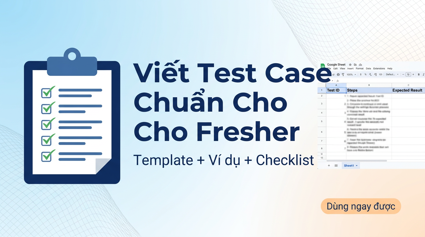 Viết test case chuẩn từ đầu: Template + checklist Fresher
