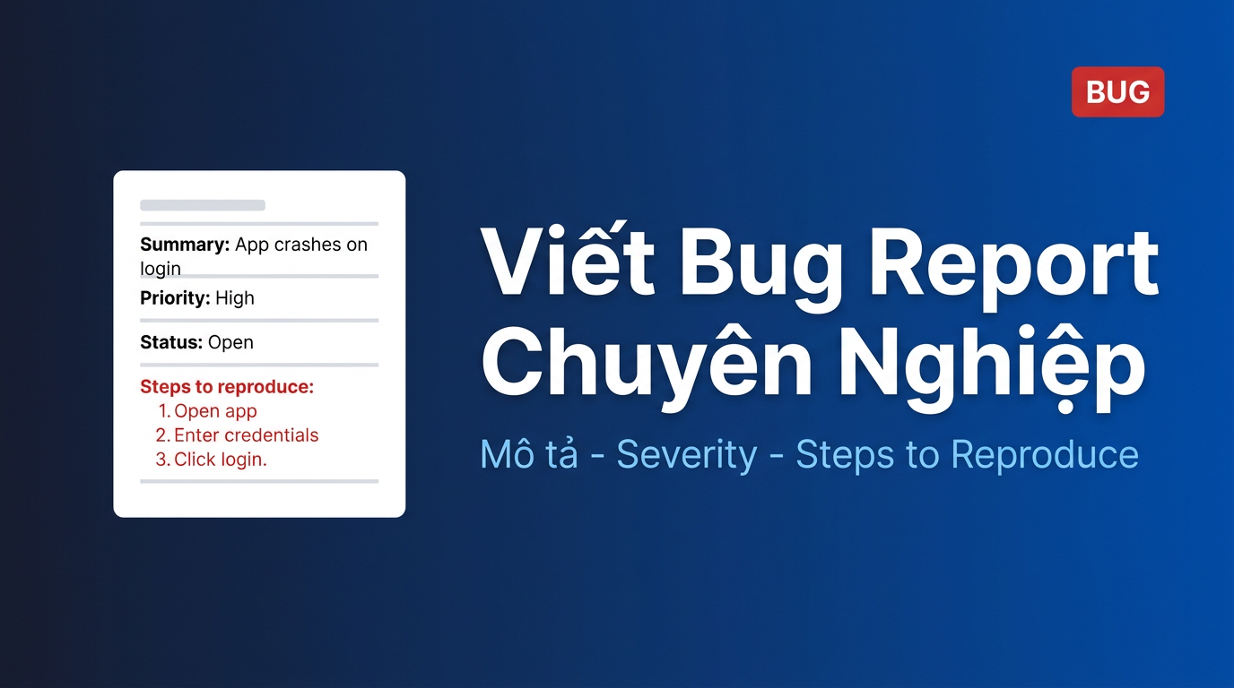 Viết bug report chuyên nghiệp: dev hiểu ngay, không hỏi lại