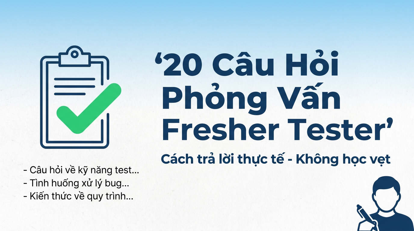 20 câu hỏi phỏng vấn Fresher Tester & cách trả lời