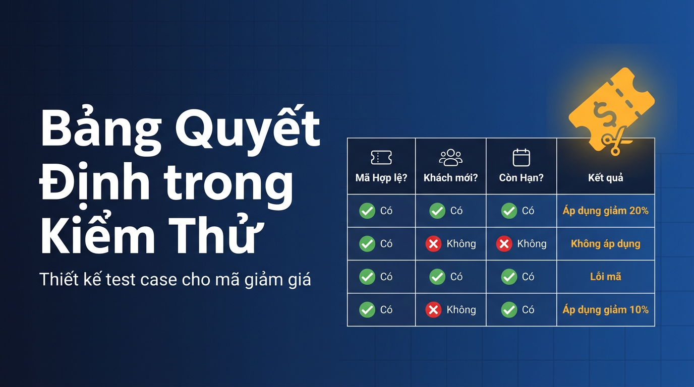 Decision Table: Kiểm thử mã giảm giá nhiều điều kiện