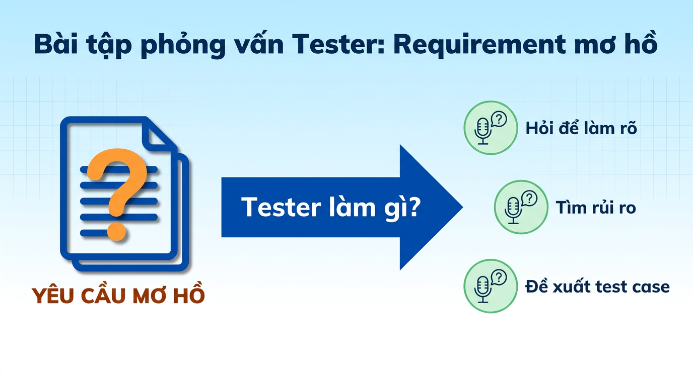 Luyện phỏng vấn Tester: xử lý requirement mơ hồ
