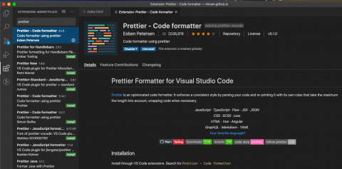 Format code trong vscode bằng&nbsp;Prettier Extension
